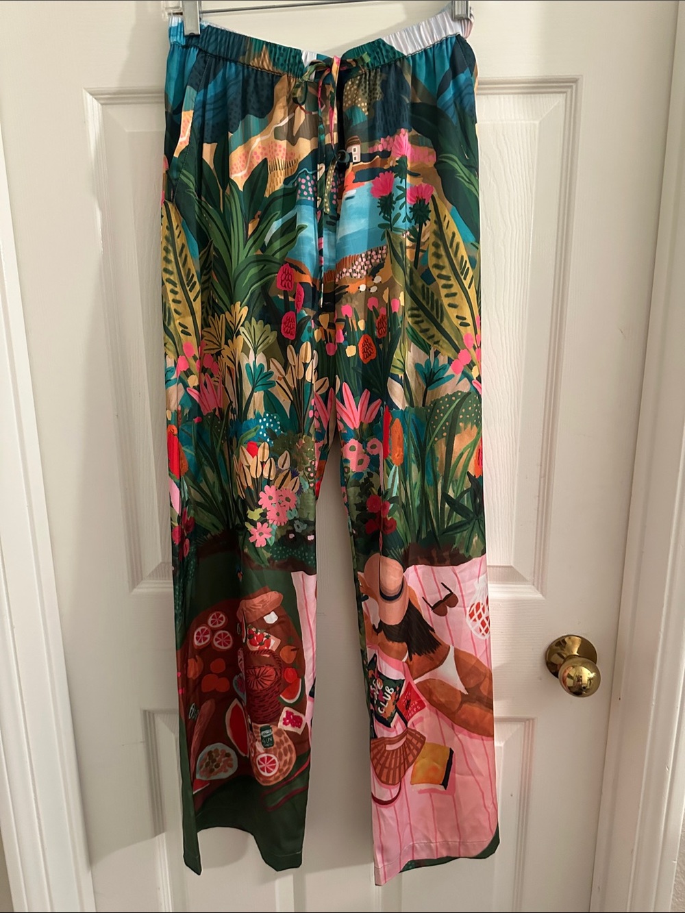 Soma Multicolor Tropical Print Lounge Pants - Green, Pink, Blue